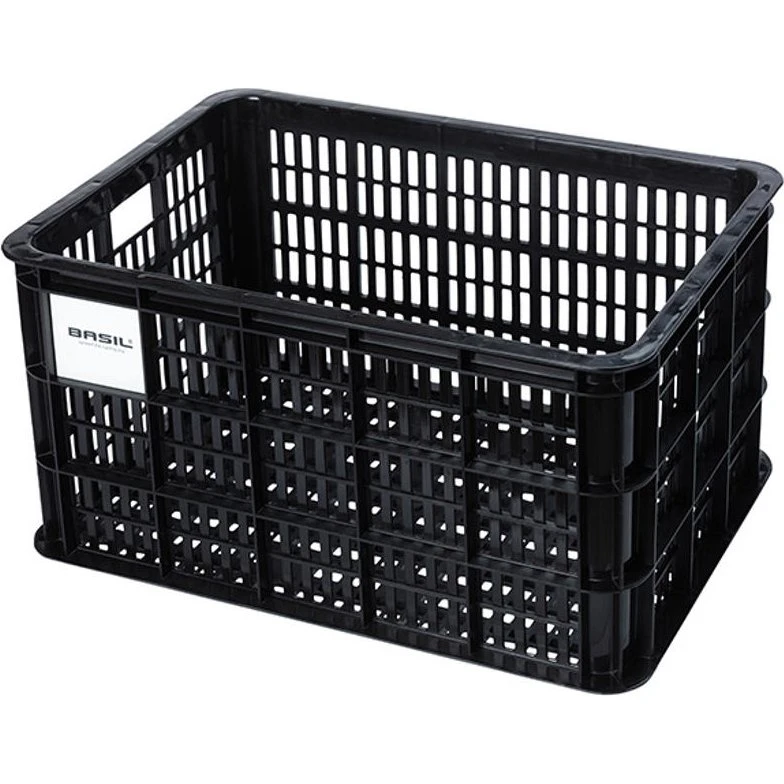 Basil Crate L 40L plastkasse – stor cykelkurv (sort)