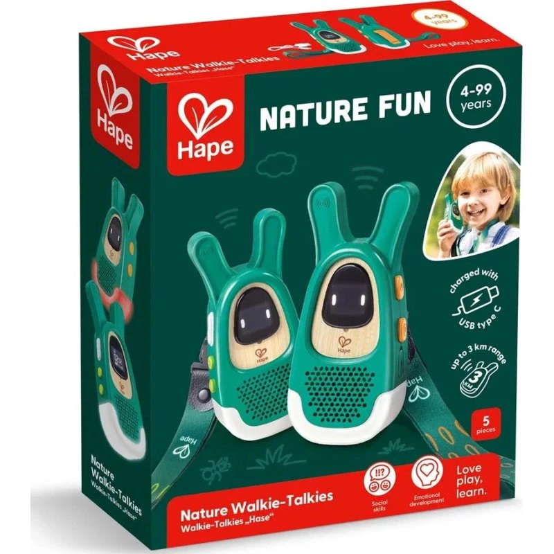 Hape Nature's Walkie-Talkies - Sæt med 2 enheder i grøn