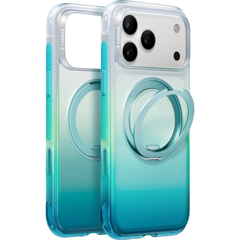 Torras O3 Air Gradient Cover til iPhone 18 Pro Max - Blå/Grøn