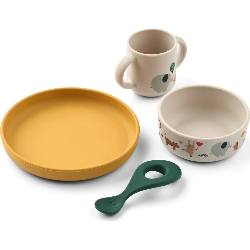 Liewood Vivi spisesæt med print, Around the World/Sandy