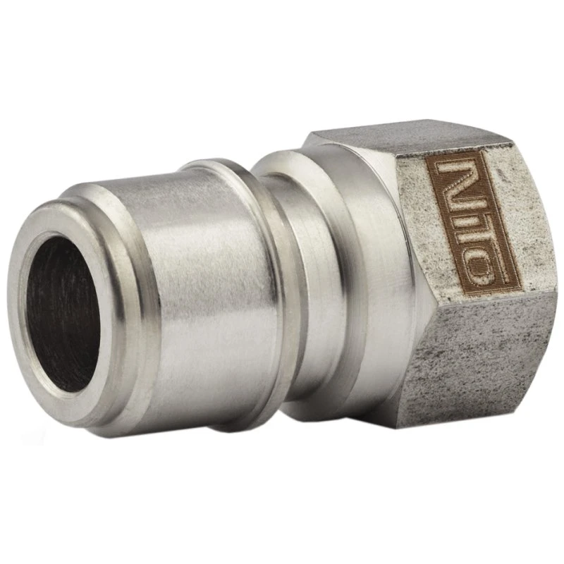 NiTo højtrykskoblingsnippel rustfri 3/8" muffe ANSI 316