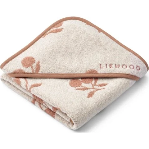 LIEWOOD Alba babyhåndklæde med hætte, Peach/Sea Shell