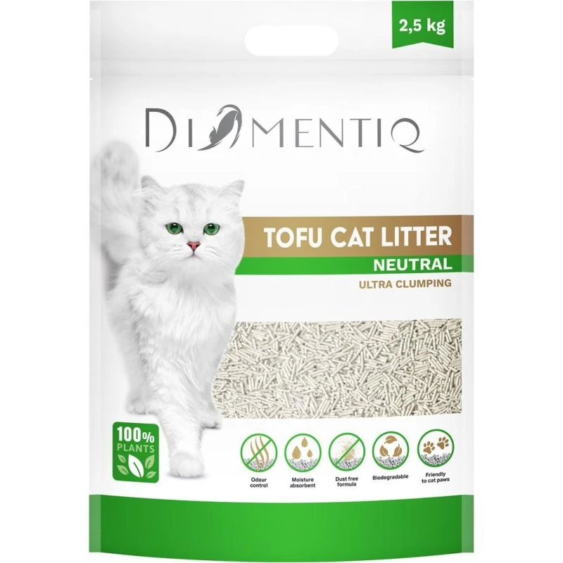 DIAMENTIQ Tofu-kattegrus Neutral Ultra Clumping - 2,5 kg