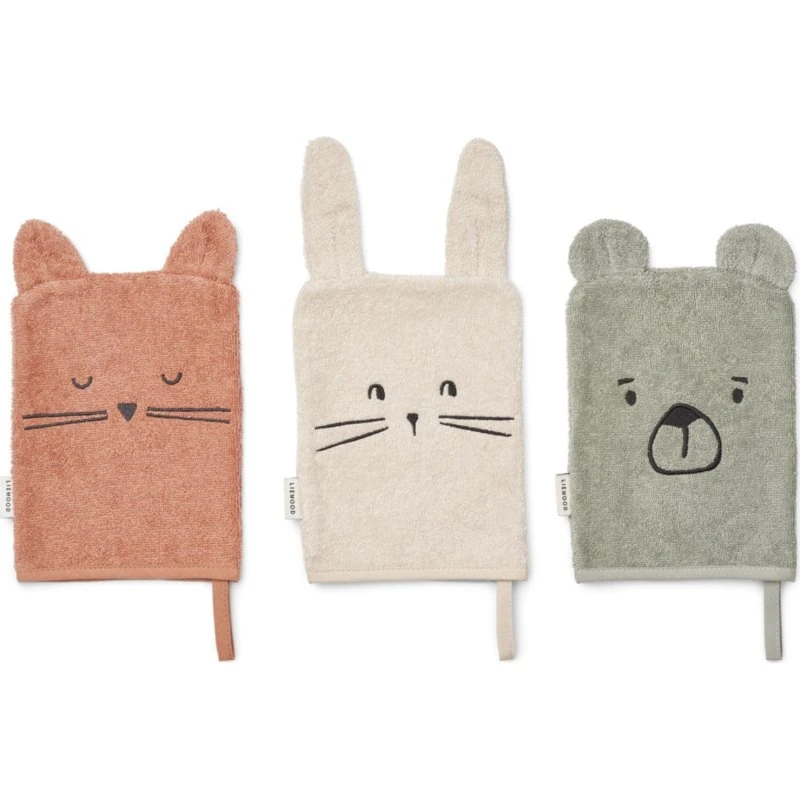 LIEWOOD Sylvester vaskeklude 3-pak – Dove Blue Mix