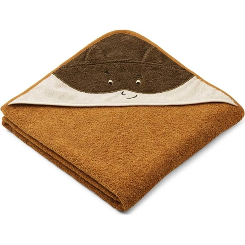 Liewood Augusta hættehåndklæde Superhero Golden Caramel