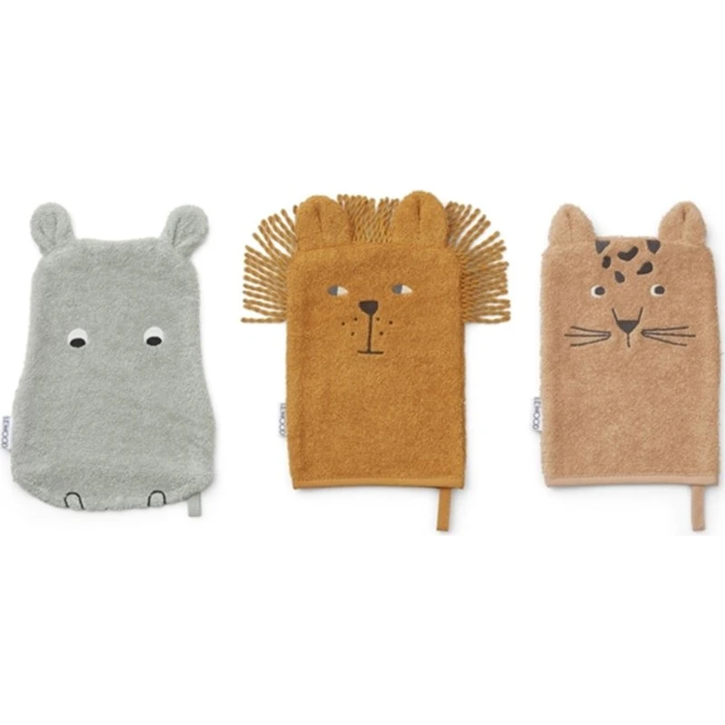 Liewood Sylvester vaskeklude 3-pak (Safari Mix)