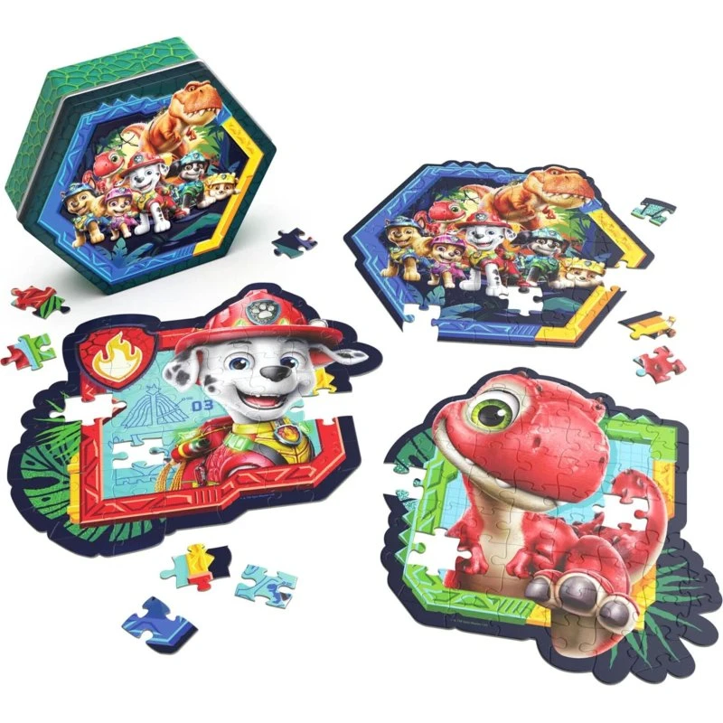 PAW Patrol Dino puslespilssæt - 3 x 63 brikker