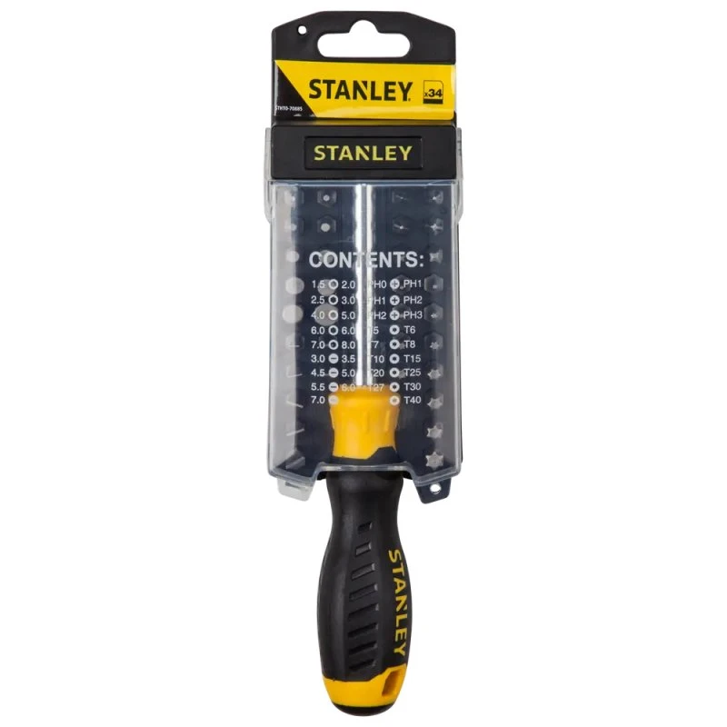 Stanley bitsskruetrækker 34 dele med magnetisk holder