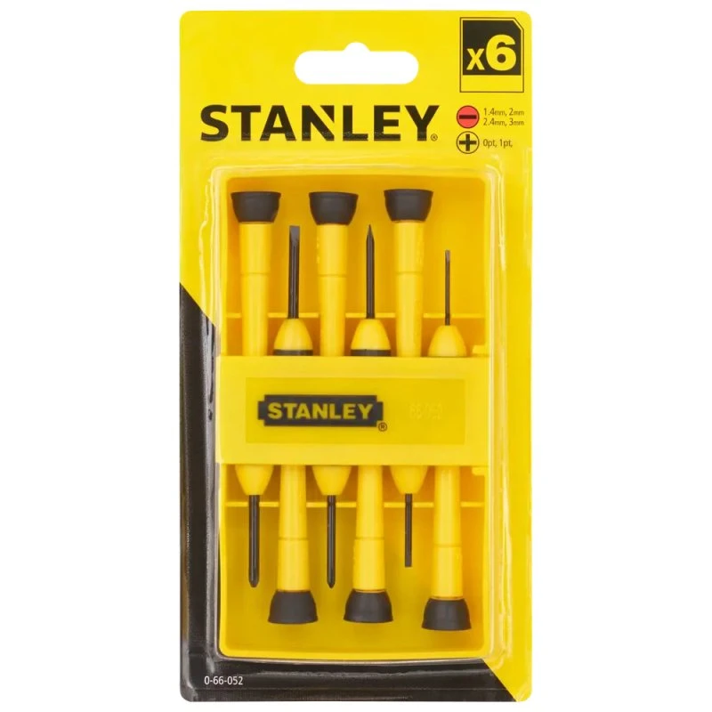 Stanley præcisionsskruetrækkersæt, 6 dele (Ph0–Ph1)