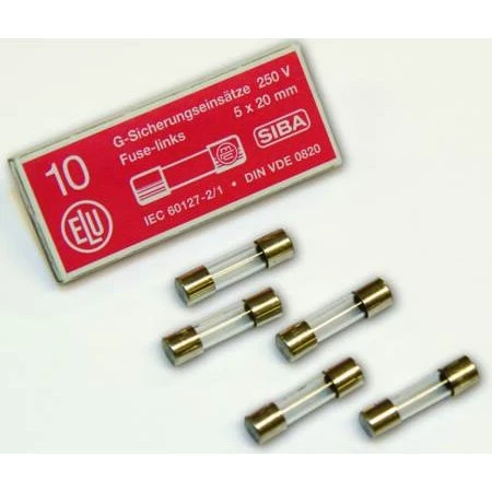 Glassikring 5x20mm 250V T 10A - Miniatyrsikring