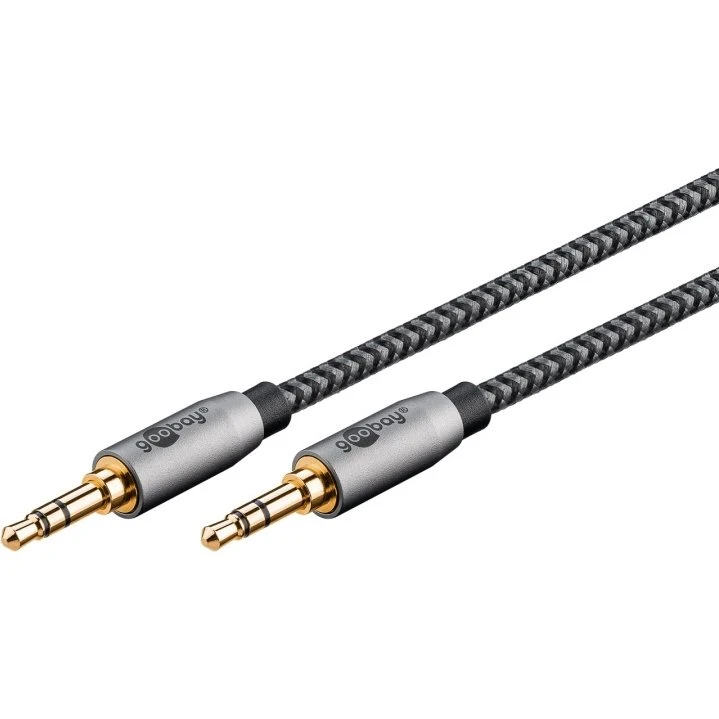 Goobay AUX-lydkabel 3,5 mm stereo, 0,5 m, Sharkskin Grey