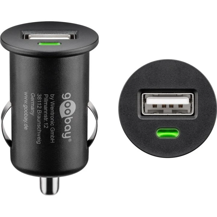 Goobay USB-biloplader 5W 1.0A (12/24V) med 1x USB-A port