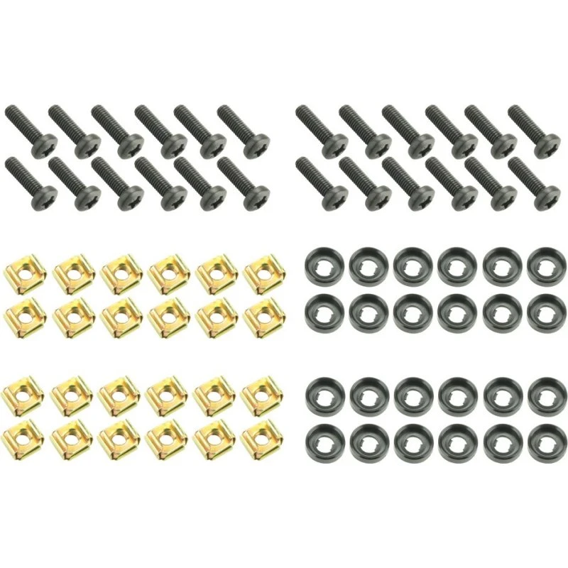 AH Rackskruesæt M6 x 20mm til stålskinne - 24 stk.