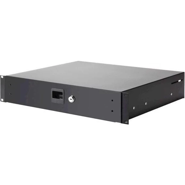 Adam Hall Rackskuffe i Alu 2U 19" med lås - 39,2 cm dybde
