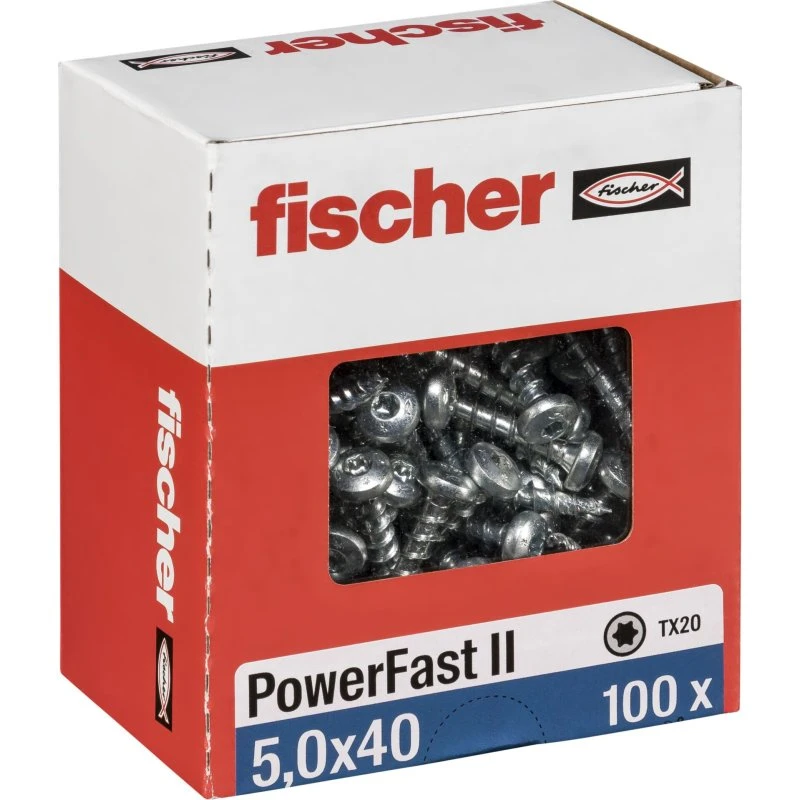 Fischer 670438 PowerFast II Spånskruer 5x40mm - 100 stk