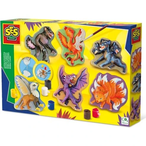 SES Creative Støb & Mal Mystiske Væsner 5+ år - 6 farver