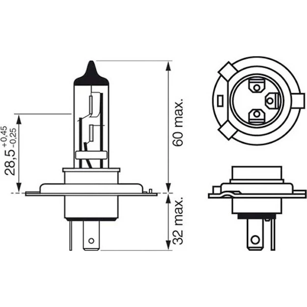 Bosch Ultra White H4 60/55W 12V 4200K Halogen Pære