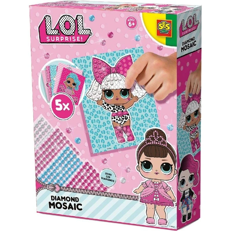 SES L.O.L. Surprise! Kreativset – Diamantmosaik, 5 kort
