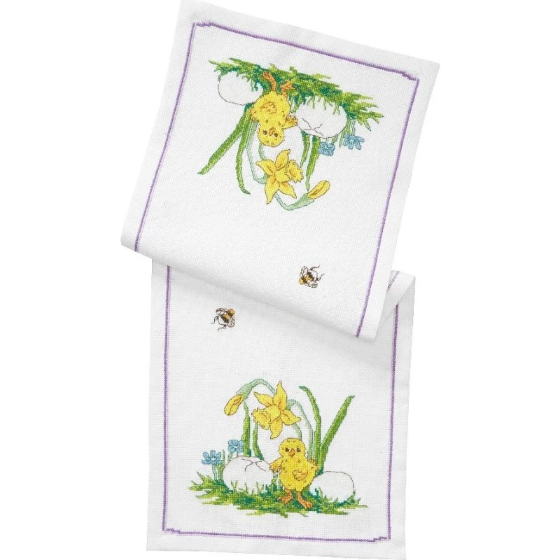 Broderikit Løber Påskelilje – Broderisæt 24x63 cm