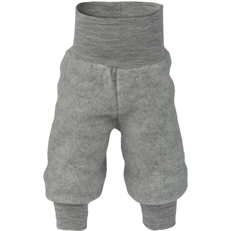 Engel Natur Baby Bukser i 100% Økologisk Uldfleece - Grey Melange