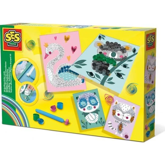 SES Creative 3D-klistermærkekort quilling-sæt (5+)