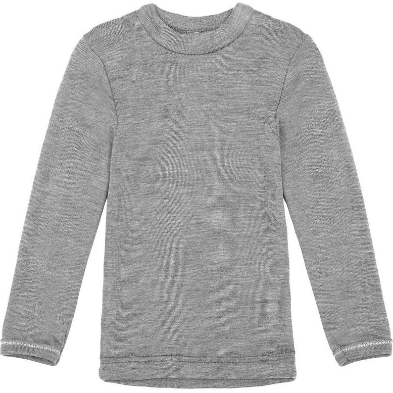 Engel Natur Bluse i Økologisk Uld/Silke - Grey Melange