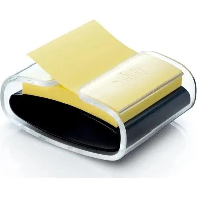 Post-it Pro Z-Notes dispenser, sort – inkl. 90 ark Canary gul