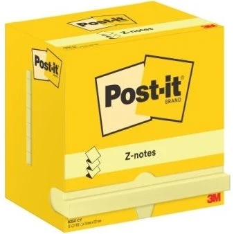 Post-it Z-Notes blok 76x127 mm gul 12 stk
