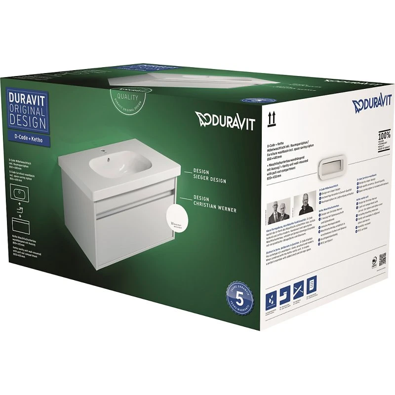 Duravit Ketho møbelsæt 830x460x530mm - Hvid højglans med D-Code vask