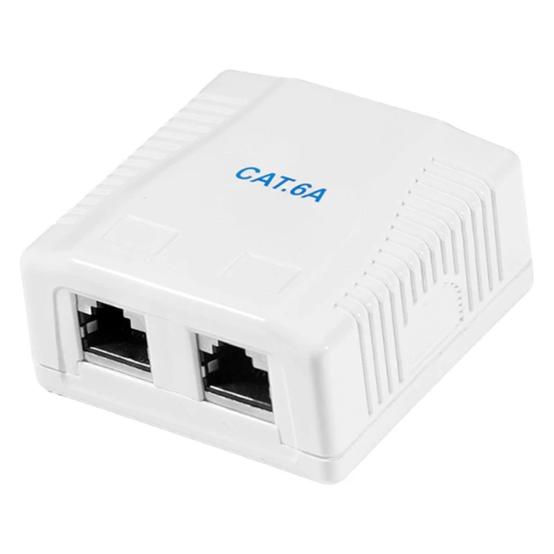 Cat.6A Vægmonteret udtag - 2 x RJ45, skærmet