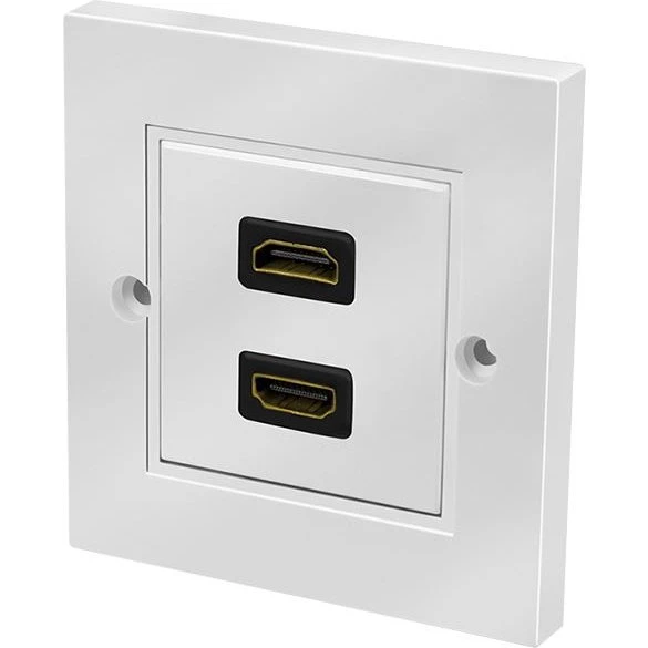 LogiLink HDMI-vægudtag med 2x HDMI-kobling, hvid