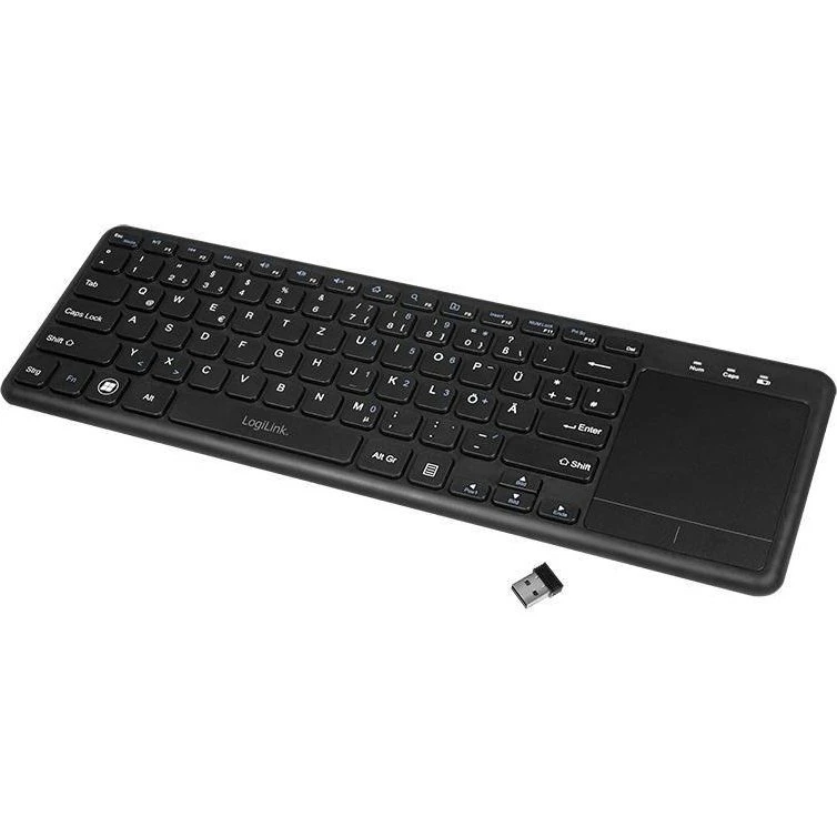 LogiLink ID0188 Trådløst Mini-tastatur med Touchpad, Sort, QWERTZ