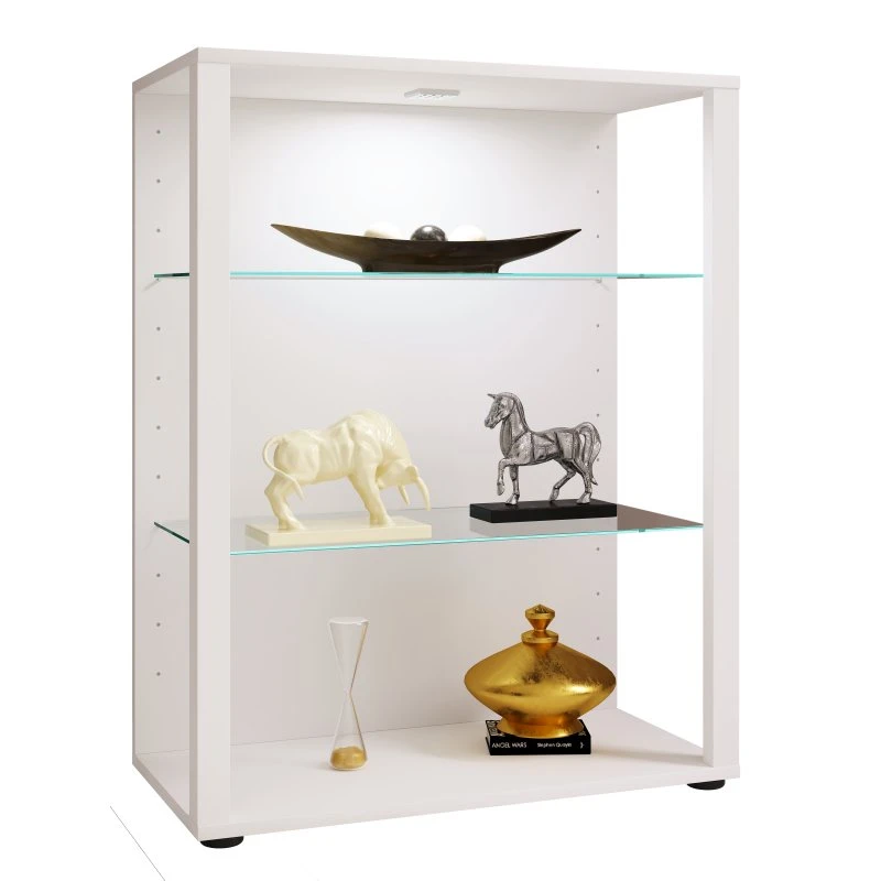 VCM Glasol XL Vitrineskab - Hvid - 90x70x35 cm