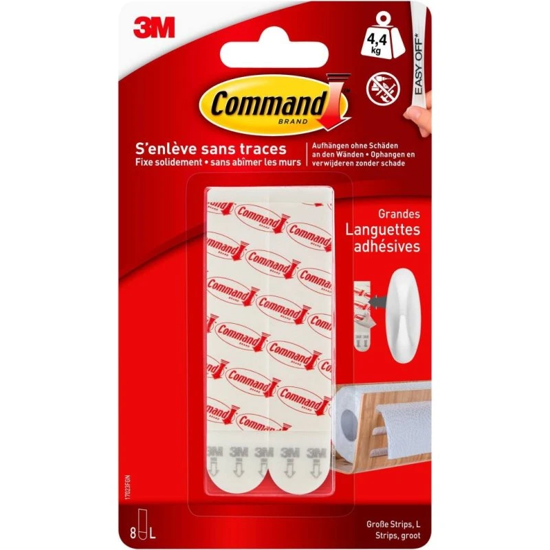 3M Command store klæbe- og refillstrips 17023P (6 stk)