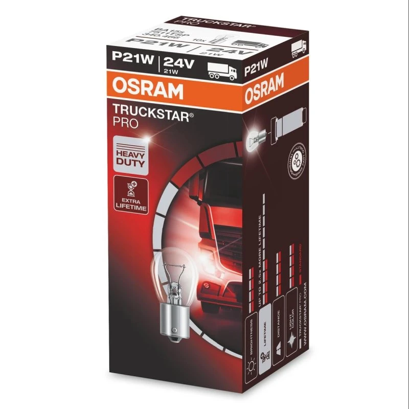 OSRAM Truckstar Pro P21W 7511TSP Blinklysglødepærer (10 stk)