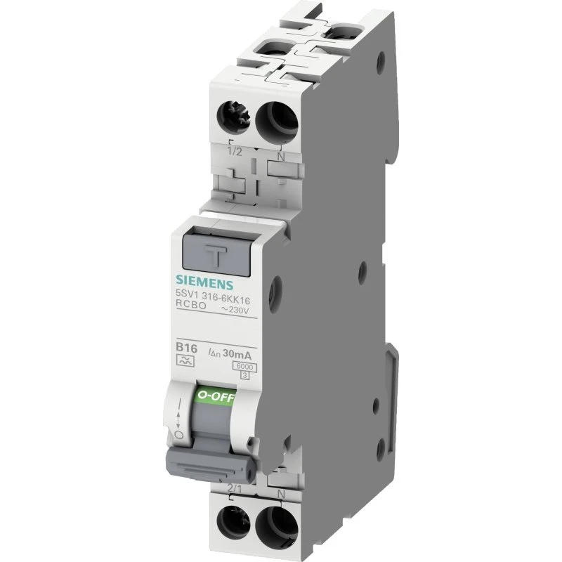 Siemens 5SV13166KK13 Kombiafbryder FI/LS 1P+N 30mA B13 6kA
