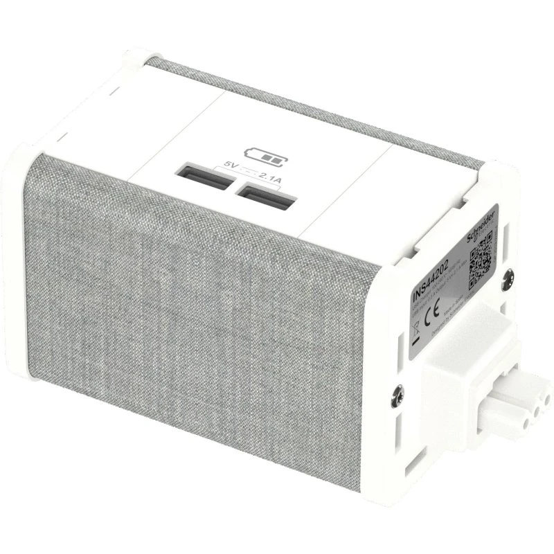 Møbelboks USB A/A Hvid-Grå