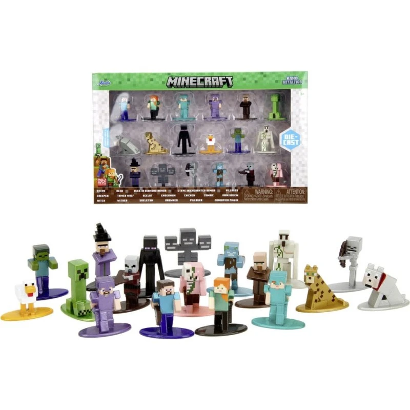 Jada Minecraft Nanofigs Wave 12 - Sæt med 18 metalfigurer