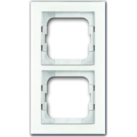 Busch-Jaeger 1722-280 Axcent Ramme, Hvidt Glas, 2 Modul