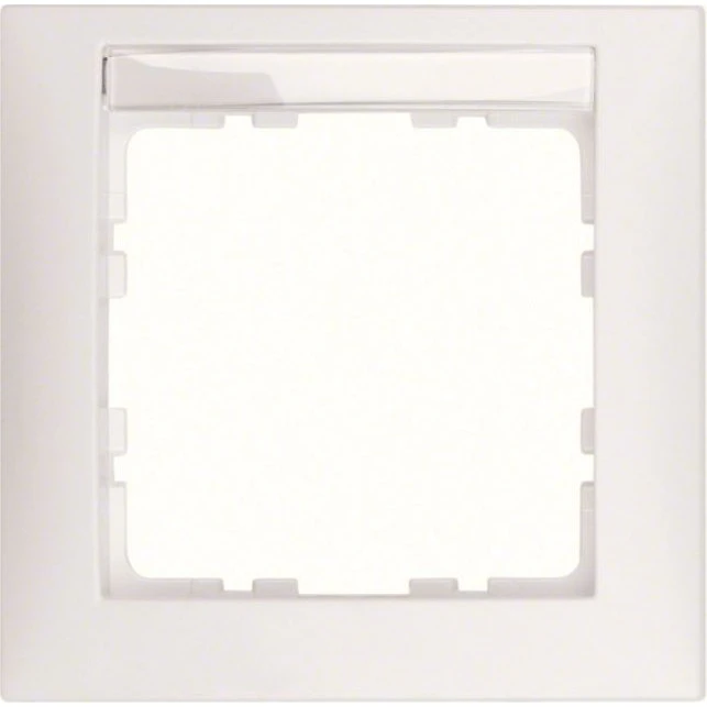 Berker S1 Ramme 1 modul med labelfelt, hvid mat