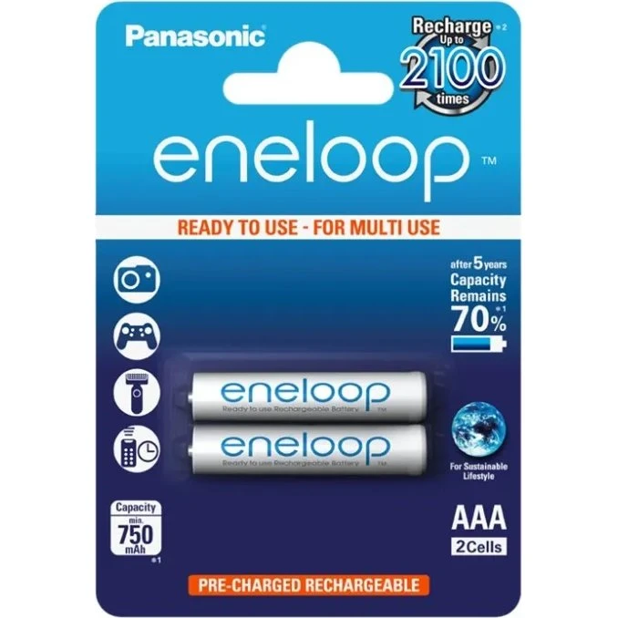 Panasonic Eneloop AAA 800 mAh genopladelige batterier 4 stk