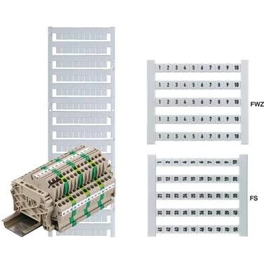 DEKAFIX 5-GW 50X:L Mærkeark 5mm Hvid/Sort