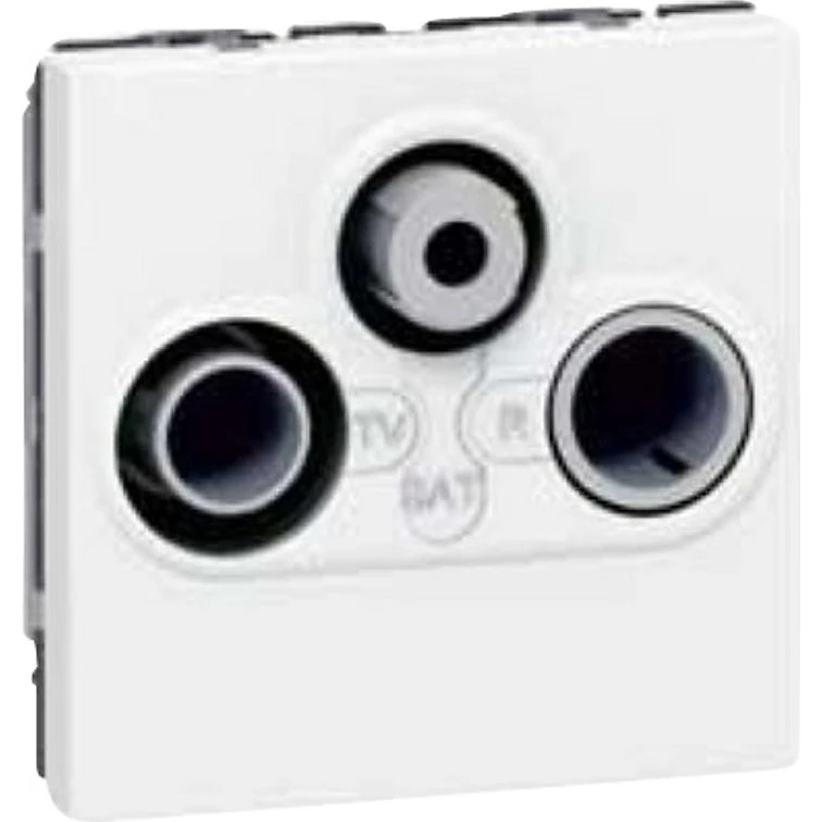 Legrand Mosaic Antenneudtag TV/Radio/Sat med F-konnektor, Hvid