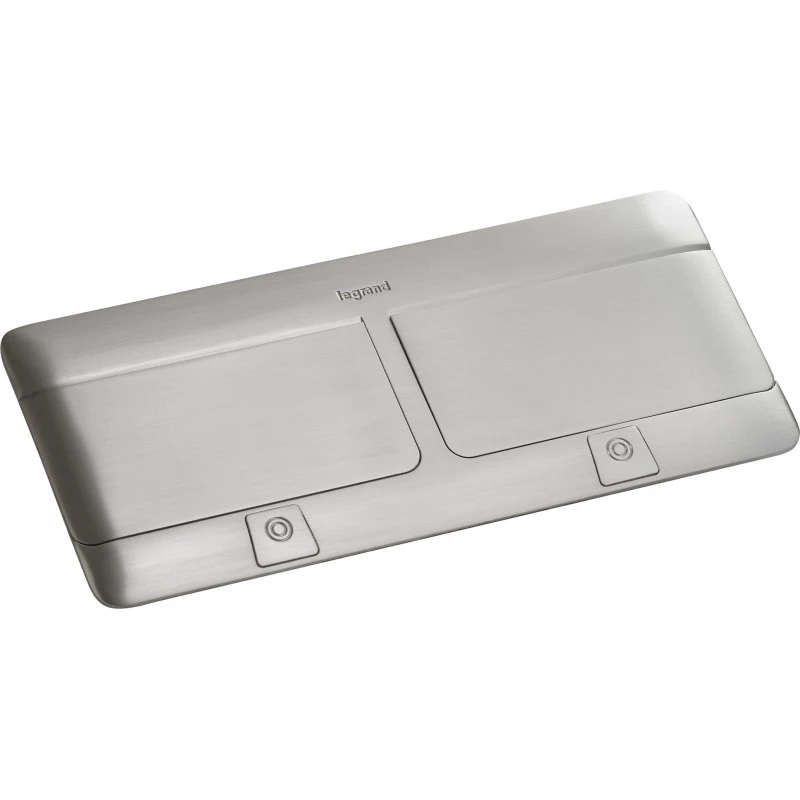 Legrand Popup 2x4 modul stål med installationskit
