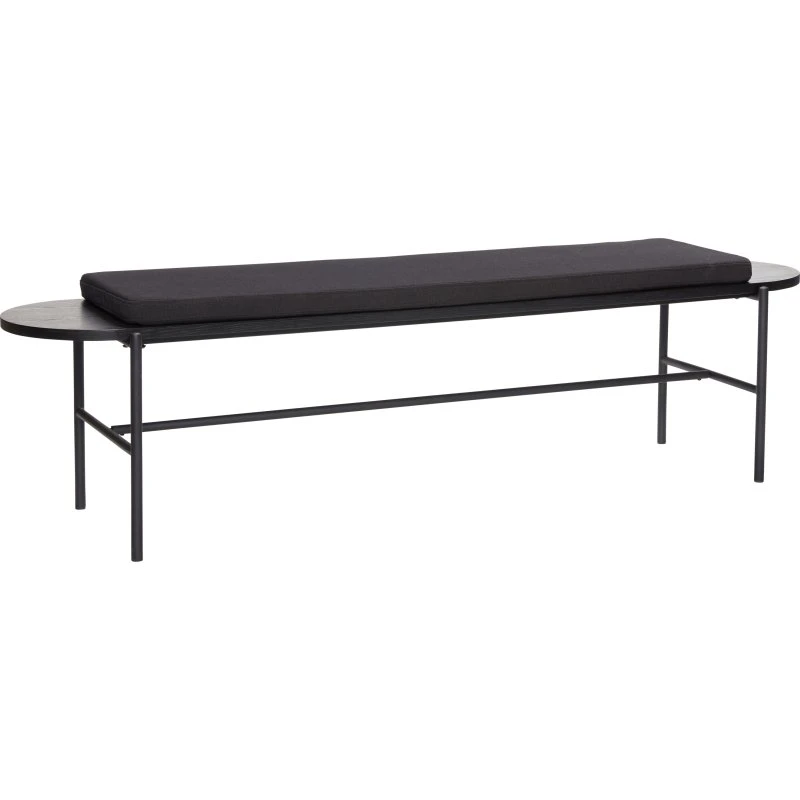 HÜBSCH NORM Bænk Sort - 180 cm