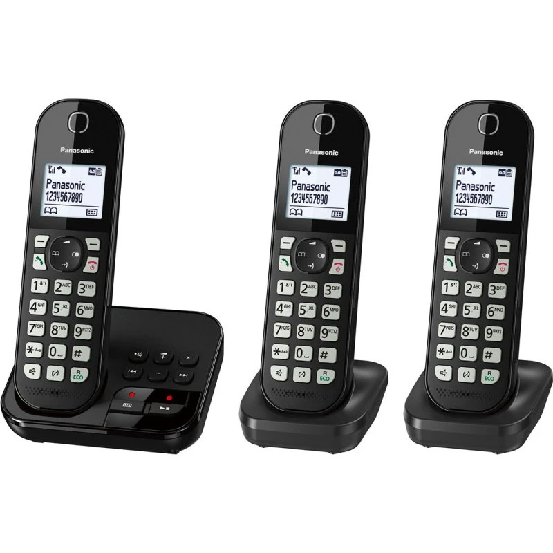 Panasonic KX-TGC463 fastnettelefon 3-pak, sort (1,6-tommers)