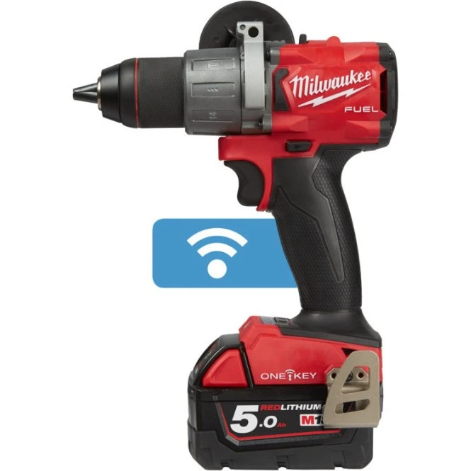 Milwaukee M18 ONEPD2-502X Slagboremaskine 2x5.0Ah + Lader
