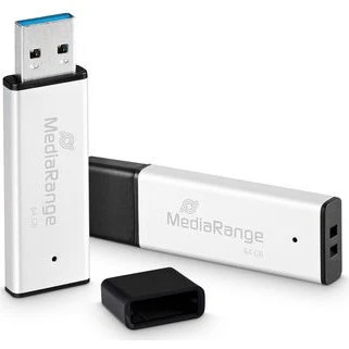 MediaRange MR1901 USB-stick 64 GB - Sort/Sølv
