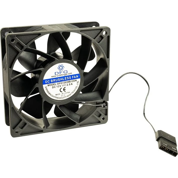 Inter-Tech DFG12038B12DN Blæser 120 mm Sort