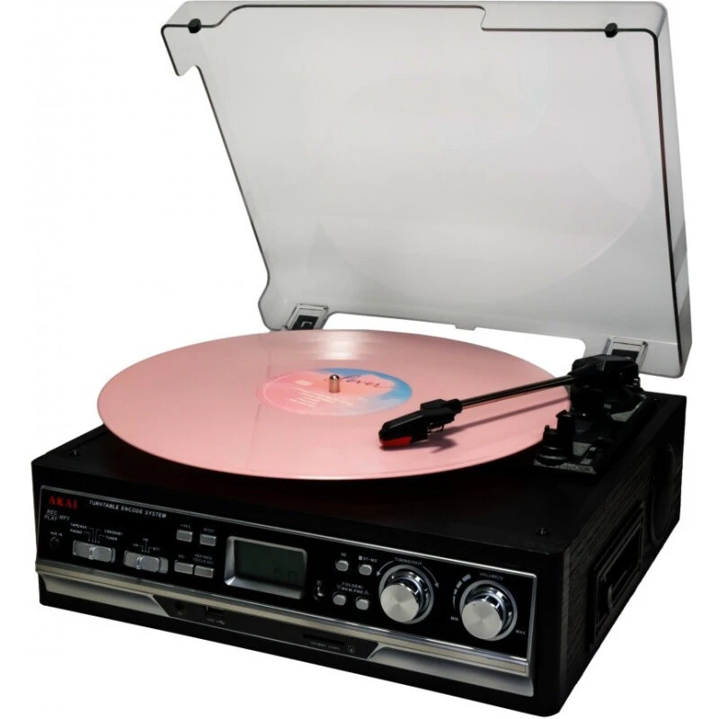 Akai ATT-15SE pladespiller med Bluetooth, FM og USB-A – Sort